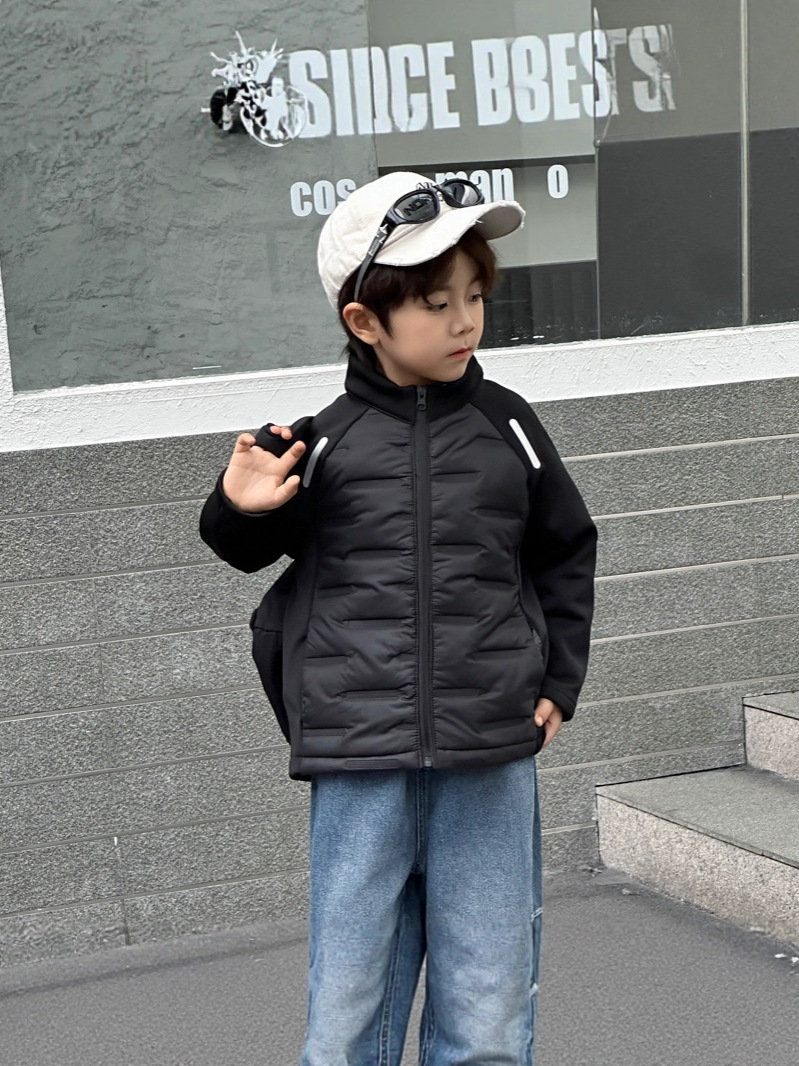 2025 otoño y invierno nuevo estilo de chicas dulce pequeño viento fragante color combinación chaqueta de manga larga para niños uniformes escolares de manga larga sueltos