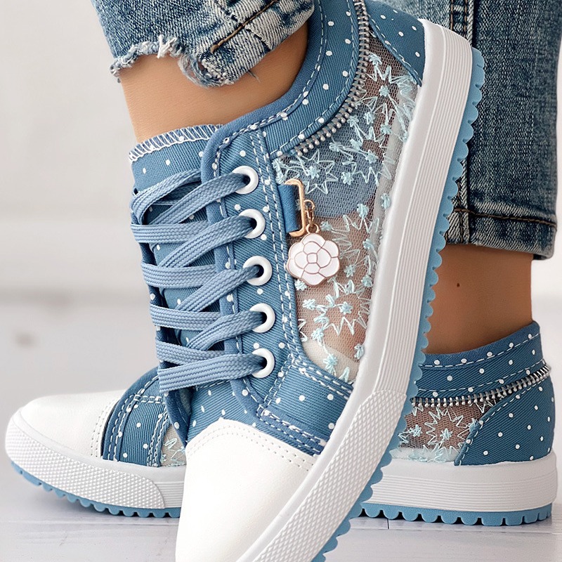 Women's Shoes new mesh sneakers hollow canvas shoes women's casual flat shoes_voghion.com