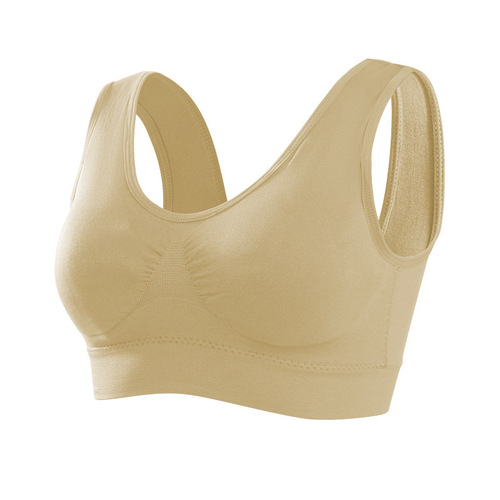 Zero-restraint bra, large size, wire-free, seamless adjustment bra, one-piece thin sports yoga bra