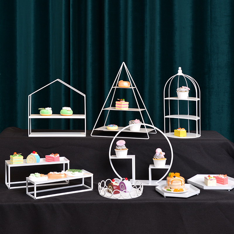 Hotel buffet cake stand boda postre Mesa decoración soporte bandeja traje té descanso por la tarde Merienda