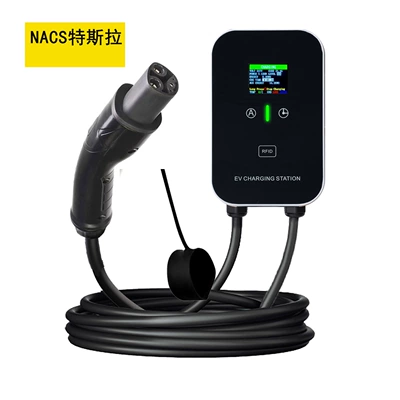 for Electric Vehicles, Type2 European: Elektrikli avtomobil şarj stansiyaları - nacs-tesla-standard-color-screen-quick-connect-level-2-ev-charger