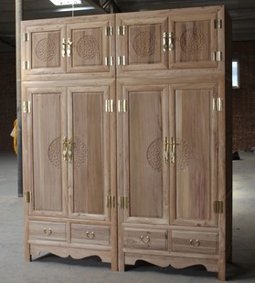 Bulk White Embryo Wardrobe, Old-Fashioned Antique Old Elm Cabinet, White Stubble Top Box Cabinet, Clothing Storage, Log Chinese Style Bedroom