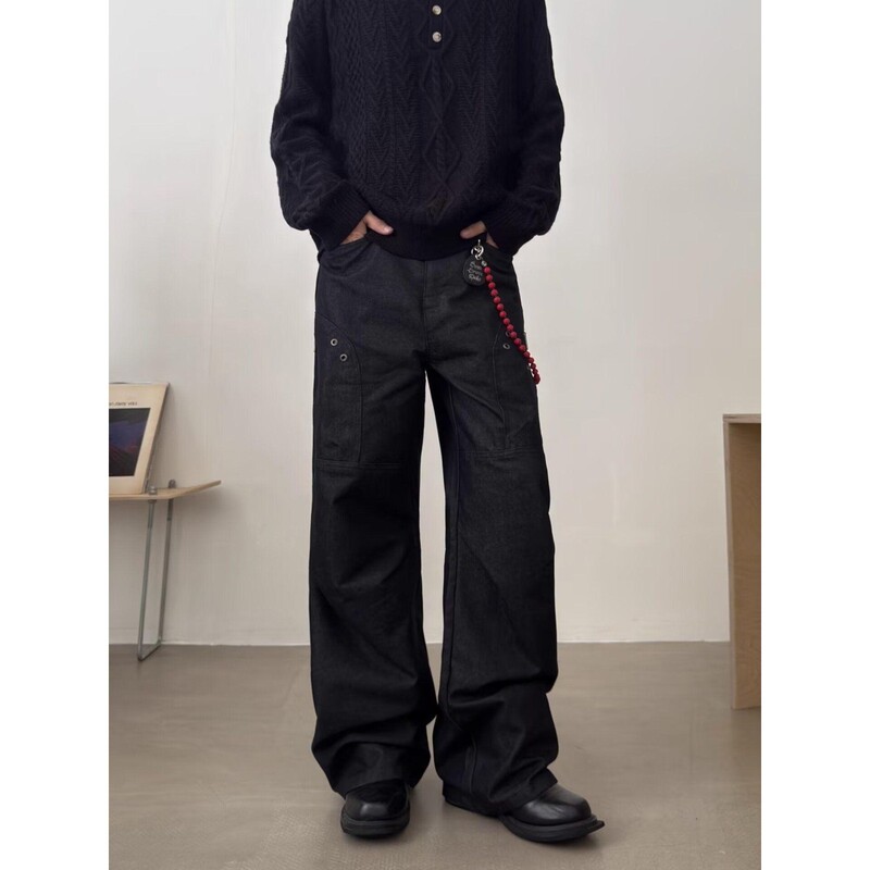 Customized Denim Jeans in a Minimalist Style with Slight Flare, Workwear-Inspired Men's 3D Deconstructed Trousers, Margiela High-Waisted Scimitar Suit Pants Customized Denim Jeans in a Minimalist Style with Slight Flare, Workwear-Inspired Men's 3D Deconstructed Trousers, Margiela High-Waisted Scimitar Suit Pants