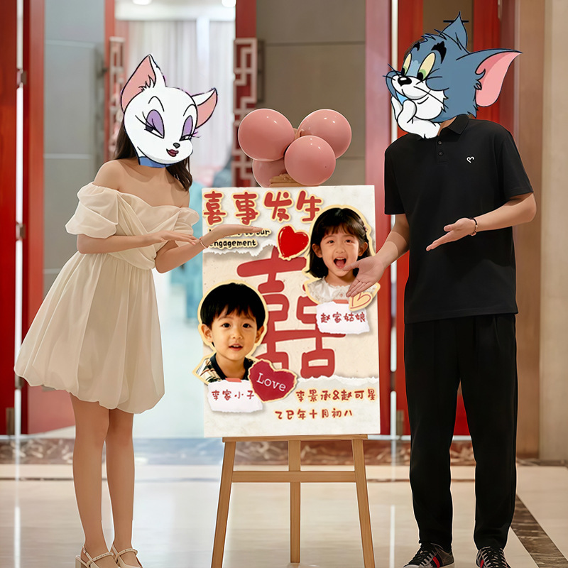 Engagement Welcome Sign Kt Board Wedding Wedding Hotel Creative Kidsren's Kidshood Photos Customized Swinging Avatar