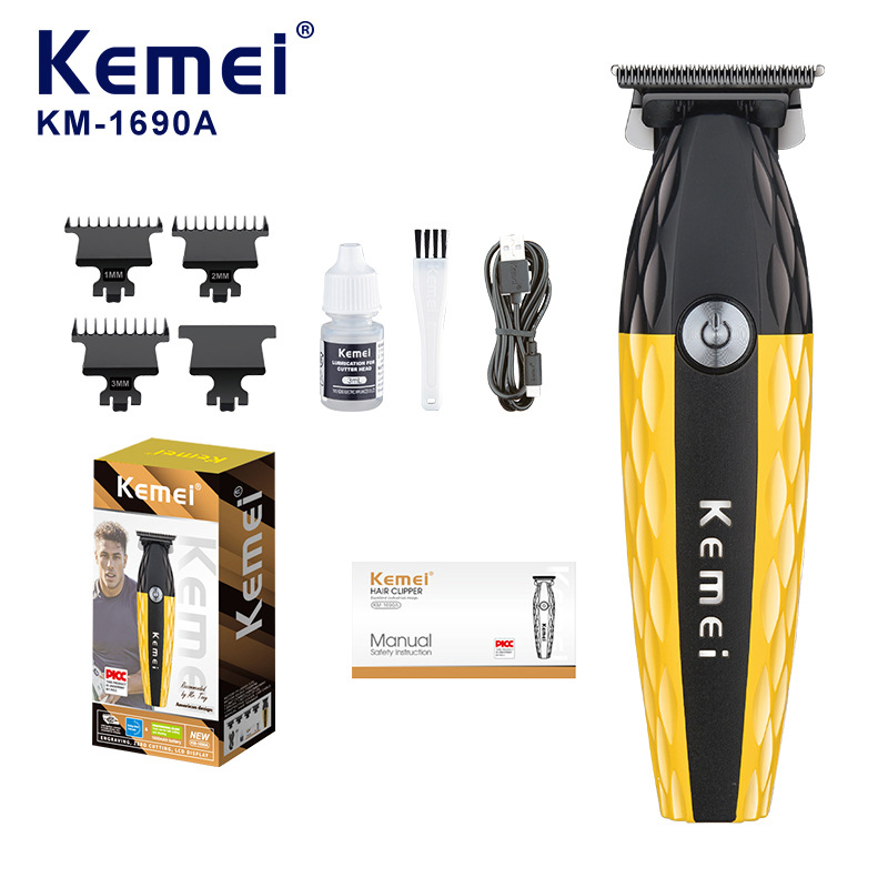 Corte de pelo KME tijeras eléctricas de empuje KM - 1690A transfronterizas cabeza de aceite tallado empuje tijeras eléctricas de carga rápida súper silenciosas