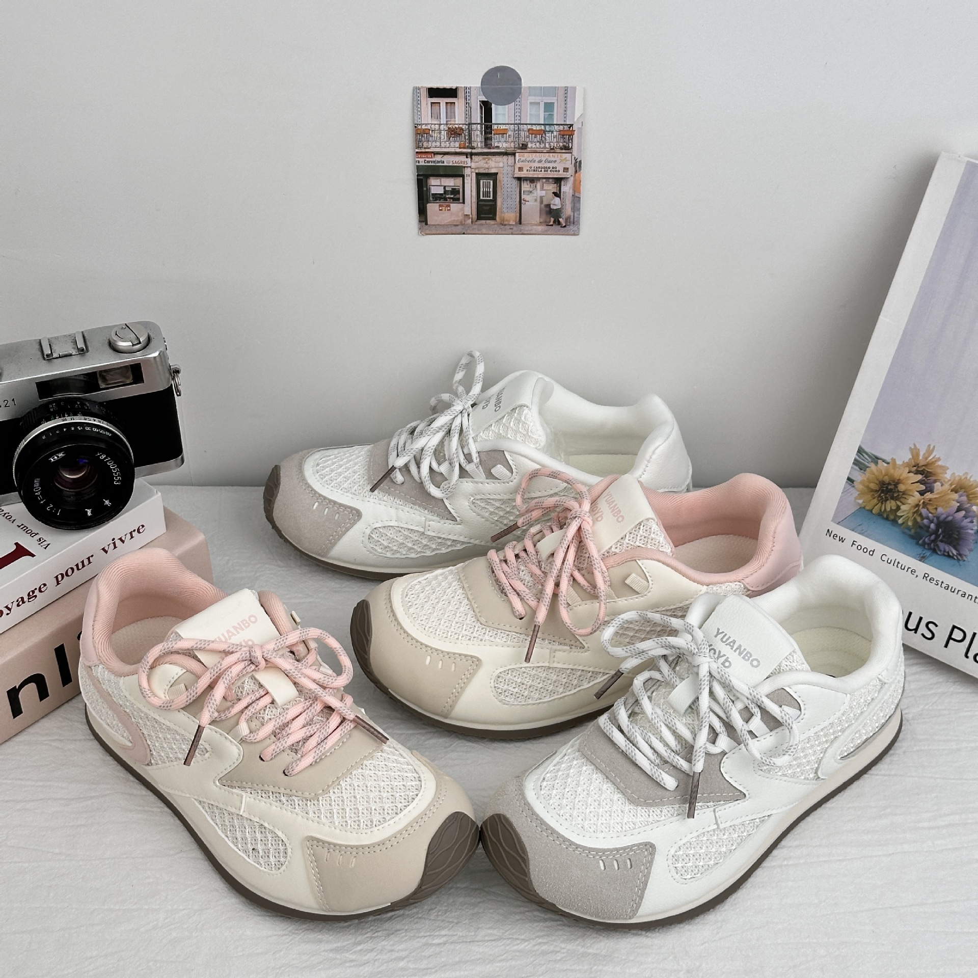 Yuanbo nicho diseño Gump zapatos para mujeres 2025 nuevo verano zapatos de red para mujeres respirables zapatos casuales de red