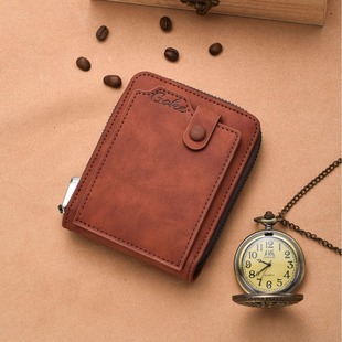 New Men's Wallet Short Wholesale Multi-Card Slot Small Bag Retro European and American Coin Bag Creative Card Slot Large Capacity