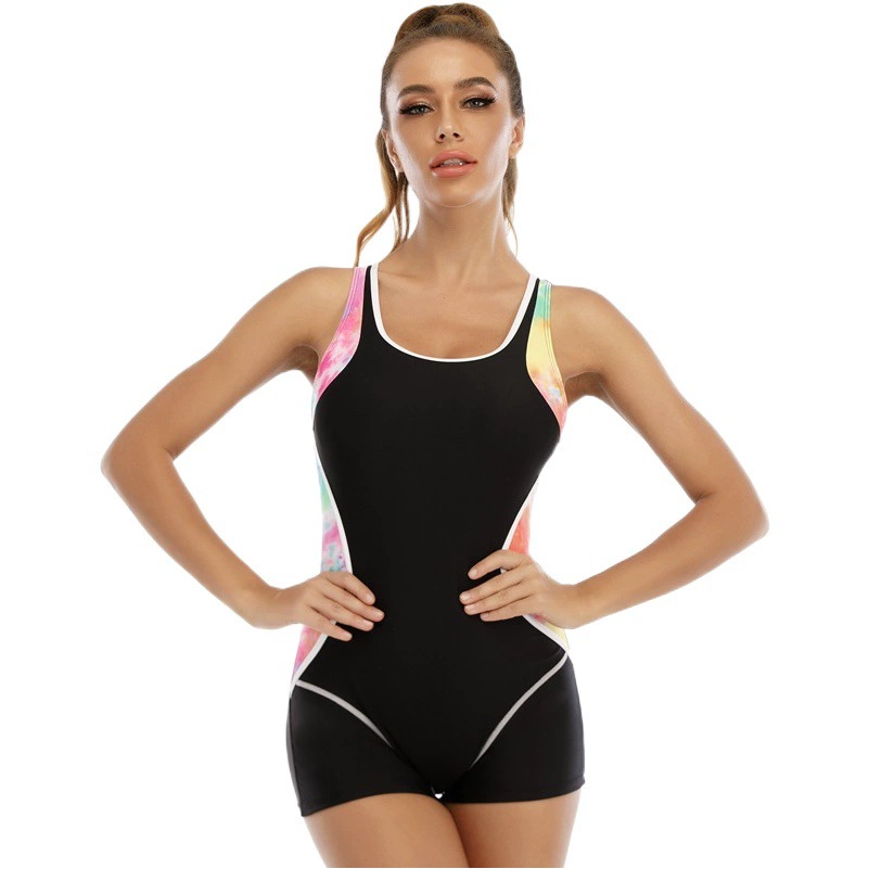 2022 женский спортивный Цельный купальник Amazon, консервативный цвет, европейский и американский сексуальные трансграничные купальники с открытой спиной оптом
