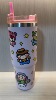 Transport, capacious cup, high quality cartoon handheld glass stainless steel, 30 oz