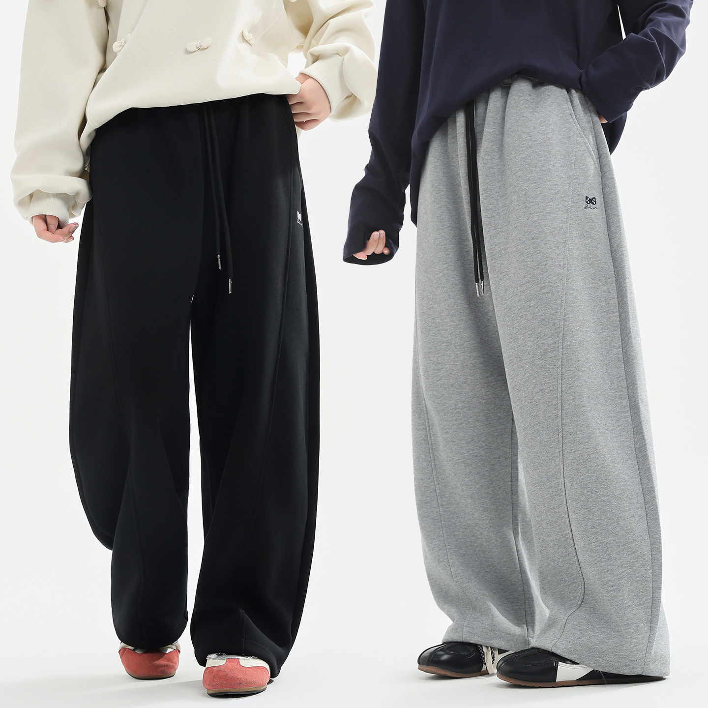 初中女童运动裤春秋装中大童大码宽松卫裤直筒裤百搭少女学生裤子