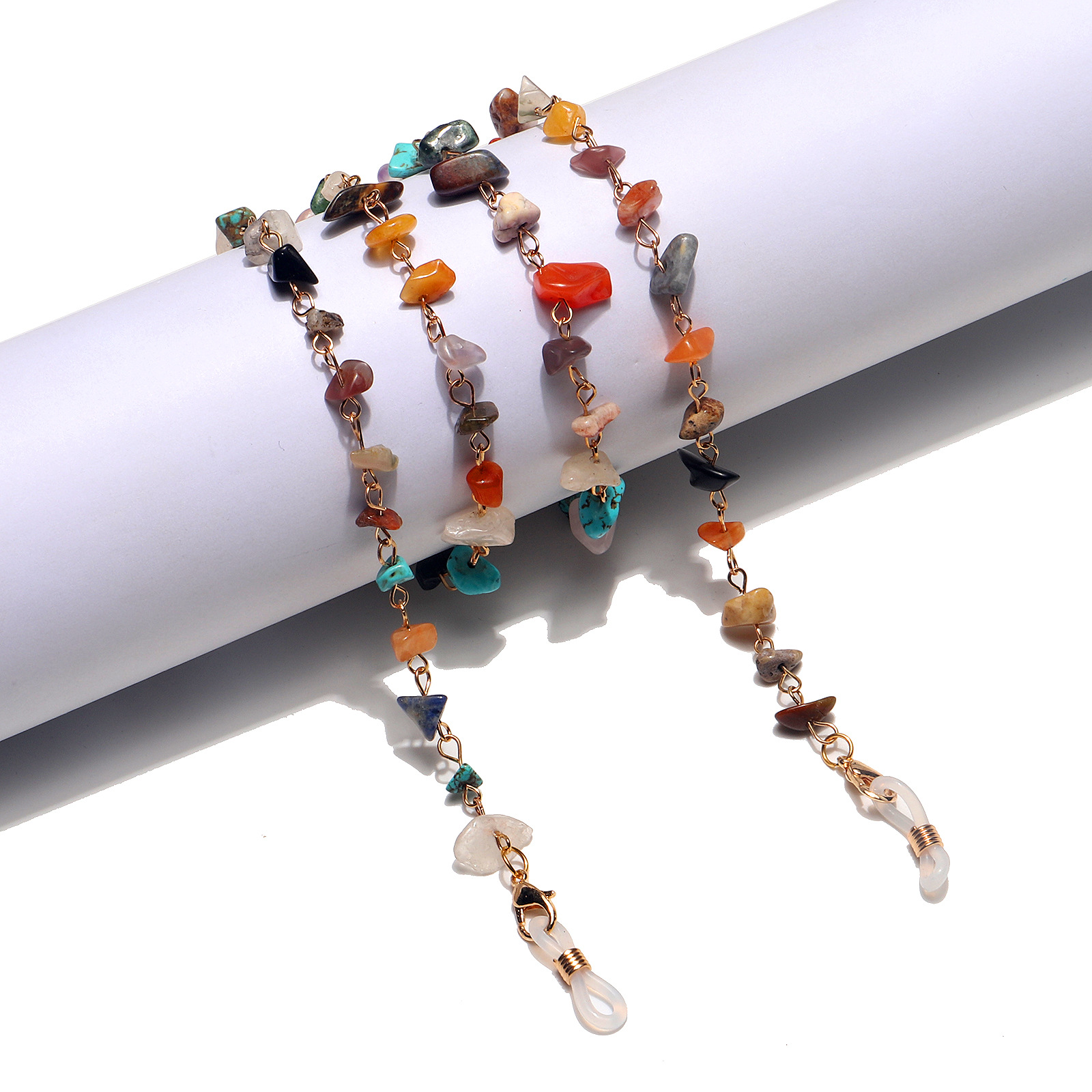 Fashion Natural Colorful Stone Glasses Chain display picture 6