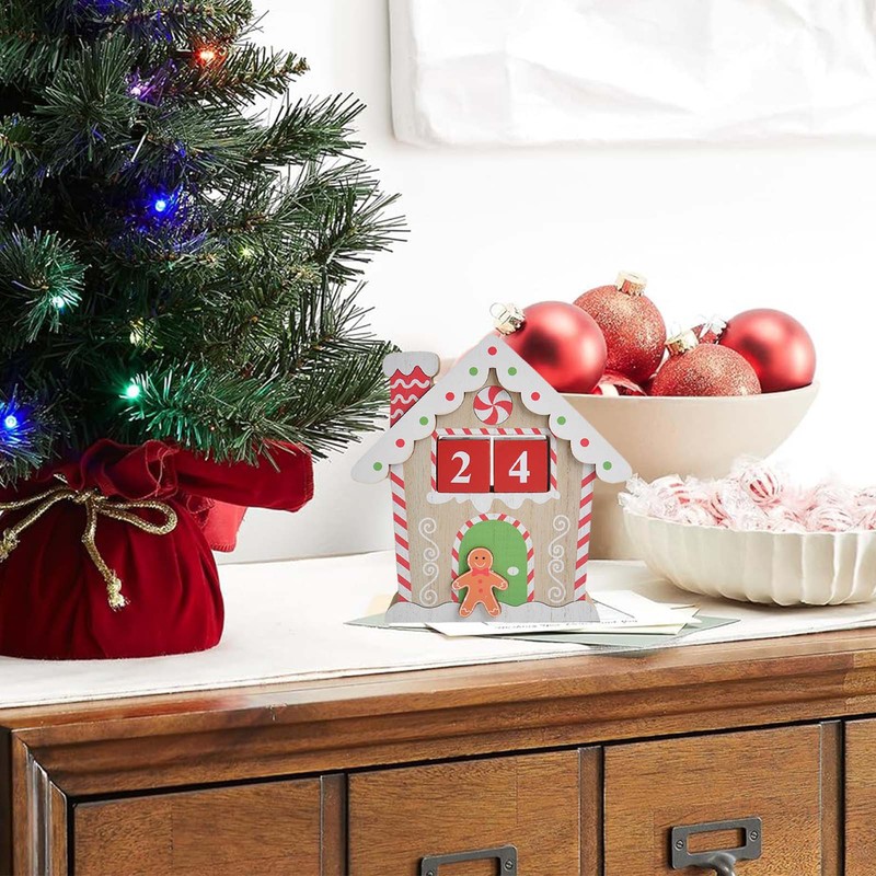 新しいクリスマス装飾木製モバイルカレンダー装飾品顔のない老人クリスマスカウントダウンクリスマスギフト|undefined