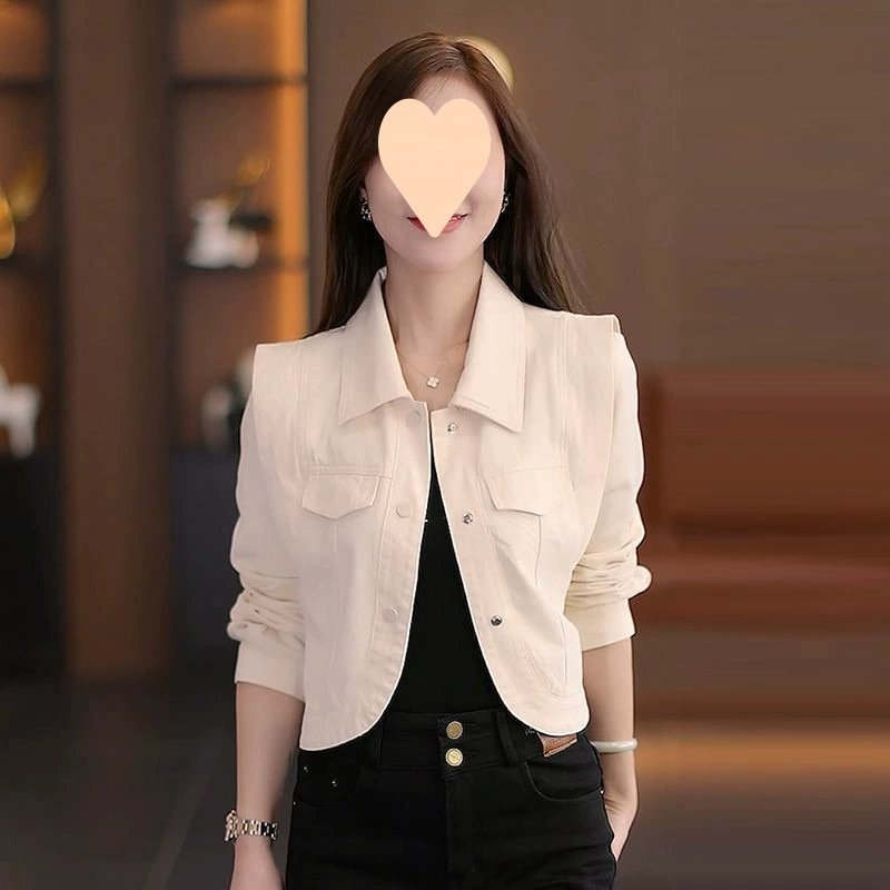 Красное пальто Женская весна и осень 2025 Новый маленький короткий топ Осень дамы свободная дикая повседневная верхняя одежда