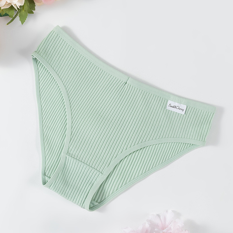 Nuevo algodón damas roscado colorido cintura baja transpirable doble ropas de chicas fabricantes de venta directa