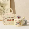 Gray koala (cake style) cup + lid + spoon + gift box
