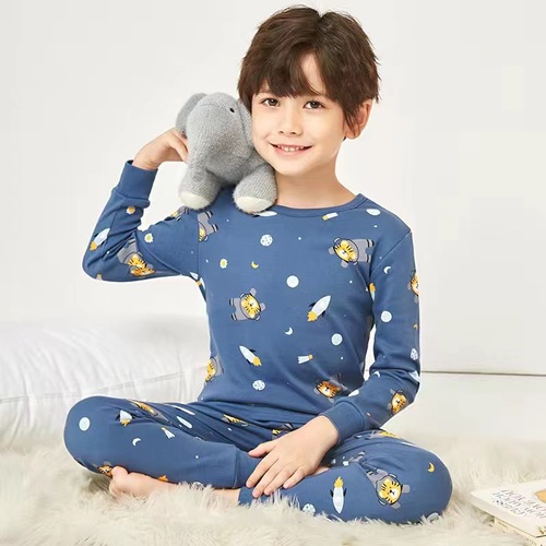 Children's Autumn Set Pure Cotton Boy Girl Autumn Pants Warm Innerwear All-cotton Baby Base Layer Pajamas Cotton Wool Sweater