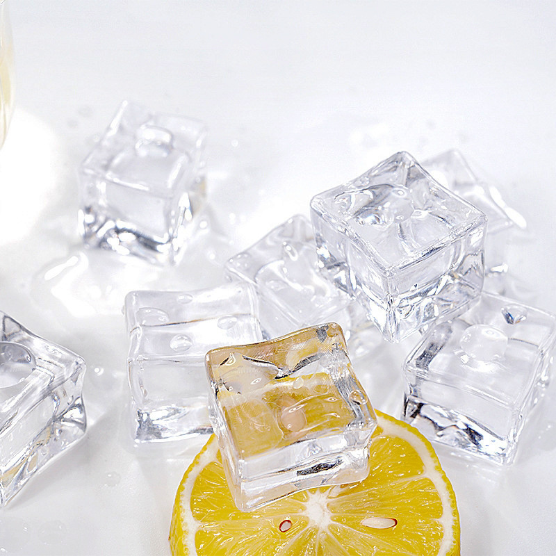 Cubo de hielo falso acrílico simulación cubo de hielo cuadrado transparente partículas de hielo de plástico Barra de piedra de cristal accesorios de tiro
