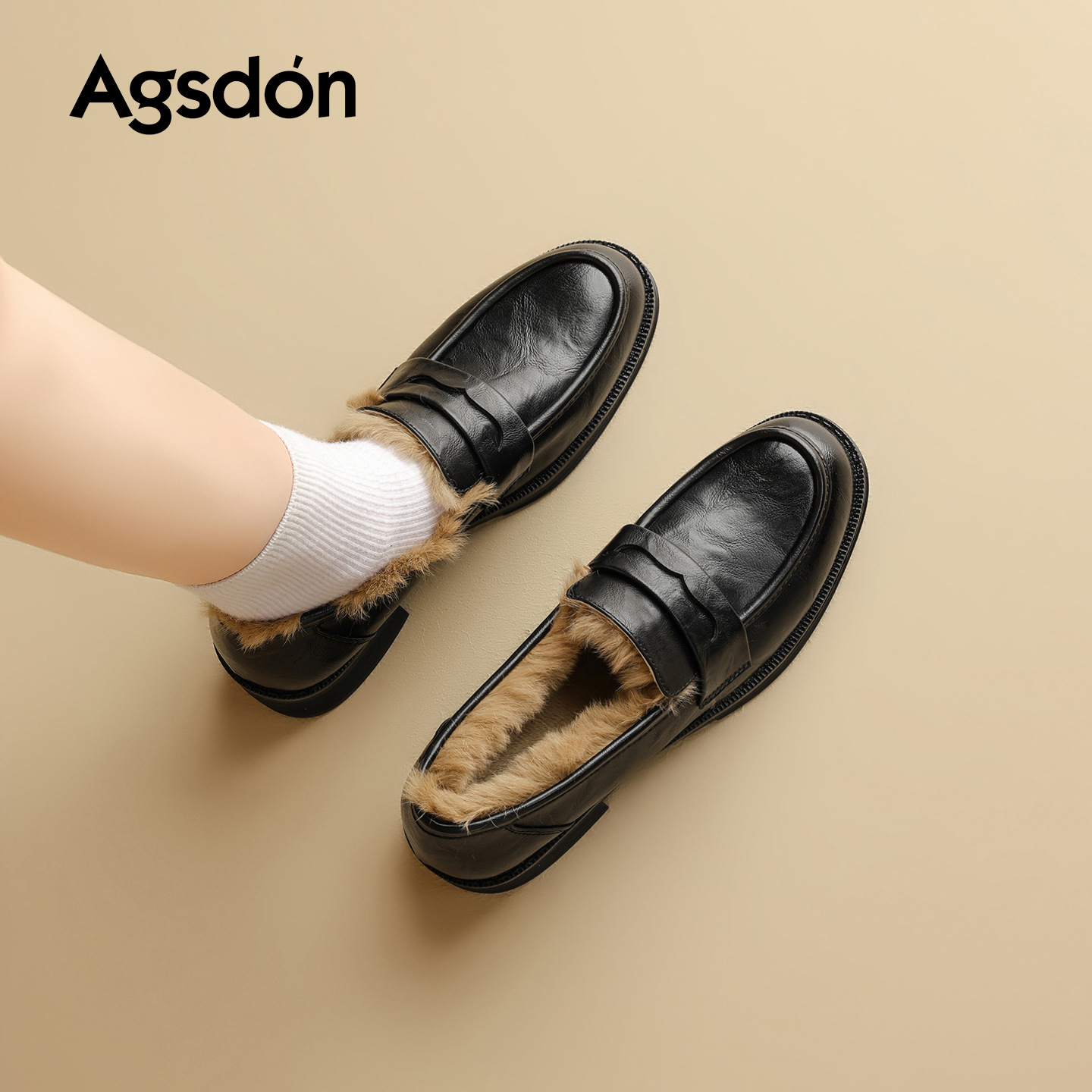 Zapatos de Lefour de Deng Xiaoping 2025 nuevos zapatos de invierno negros suaves británicos zapatos de algodón retro