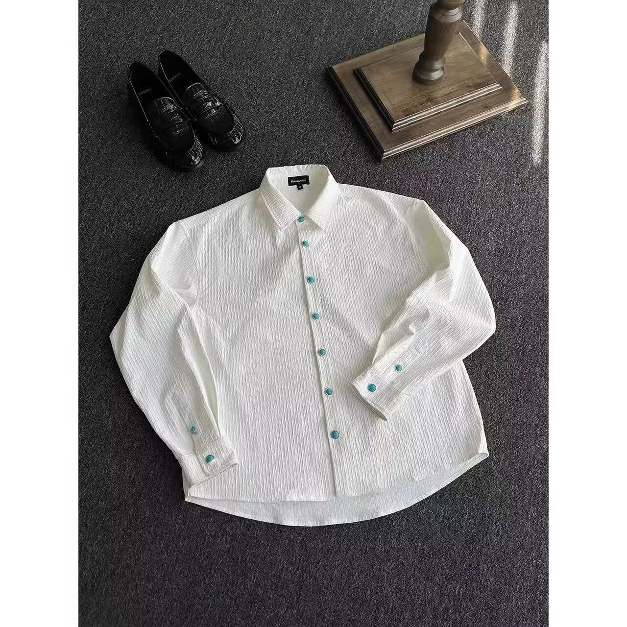 Men's Shirt Long-Sleeved Summer Thin Casual Loose Linen Top Retro Trendy Cotton and Linen Shirt Jacket