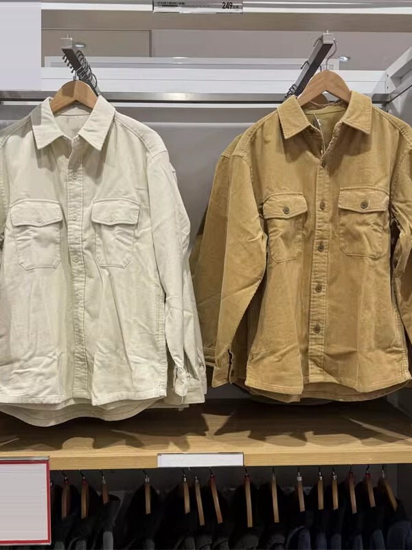 Uraz Men's and Women's Corduroy Work Shirt Long-Sleeved Shirt Casual Retro 2025 Autumn and Winter New Style 480295