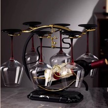 轻奢简约红酒架倒挂酒杯架高脚杯架家庭聚会创意摆件葡萄红酒杯架