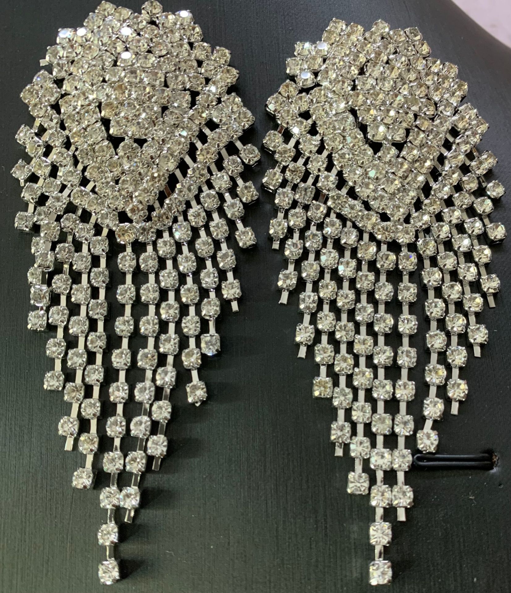 Rhinestones Inlay Material Drop Earrings Classification 1 Pair Glam Tassel Copper Rhinestones Drop Earrings
