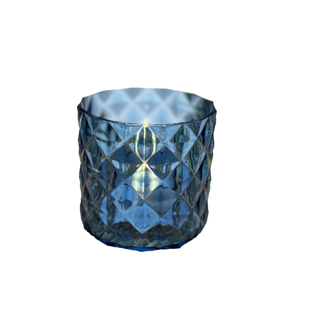 Lámpara de vela transfronteriza LED taza de cera de té taza de vidrio luminoso iluminación taza de cristal accesorios de mesa estilo europeo