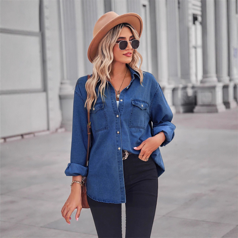 European and American Large Size Denim Shirt Jacket for Women Spring, Autumn and Winter New Design Niche Tops Loose Layered Shirts European and American Large Size Denim Shirt Jacket for Women Spring, Autumn and Winter New Design Niche Tops Loose Layered Shirts