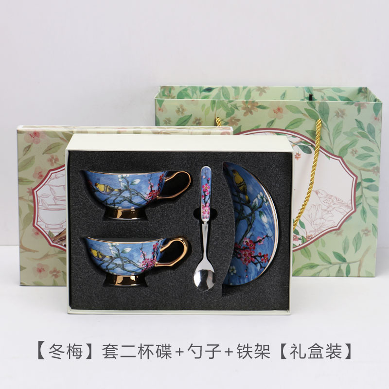 China de hueso estilo europeo taza de café traje de alta gama exquisito pequeño lujo británico tarde juego de té caja de regalo al por mayor
