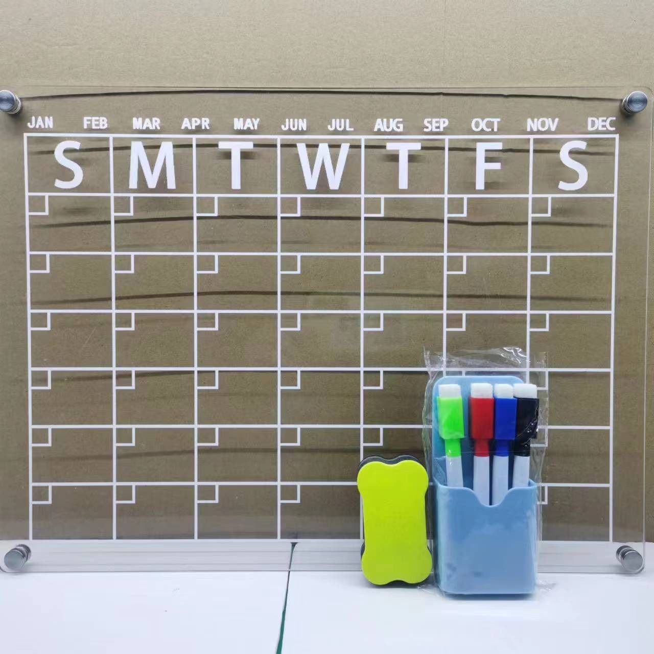 Aitee acrílico magnético seco borrar tablero calendario adecuado para refrigerador transparente seco borrar calendario adecuado para refrigerador image 10