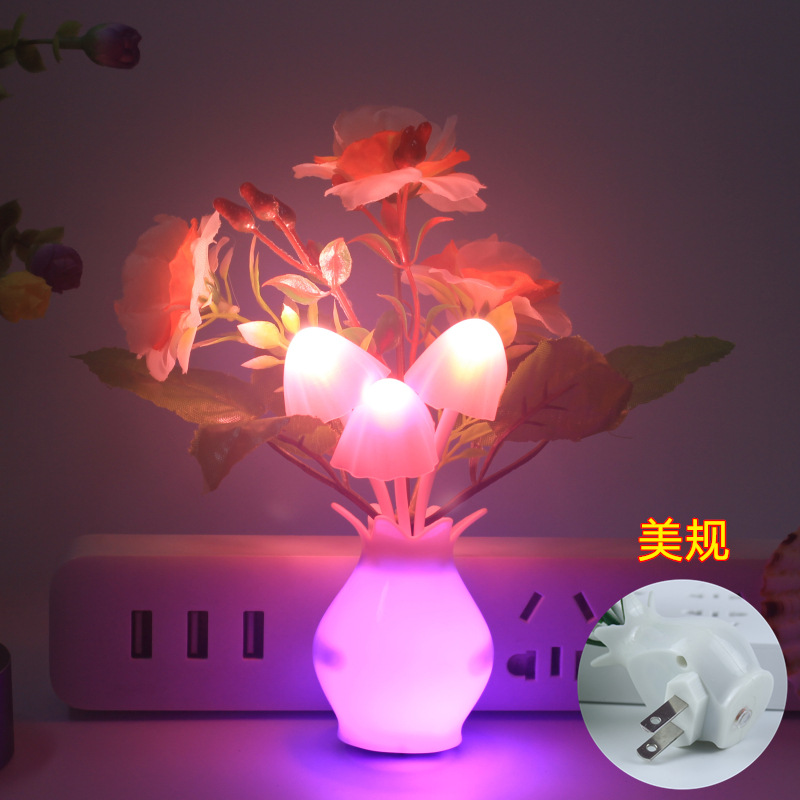 Transfronterizo creativo lámpara de regalo luz controlada lámpara de inducción colorido color-cambio luminoso florero noche luz Europea estándar americano estándar