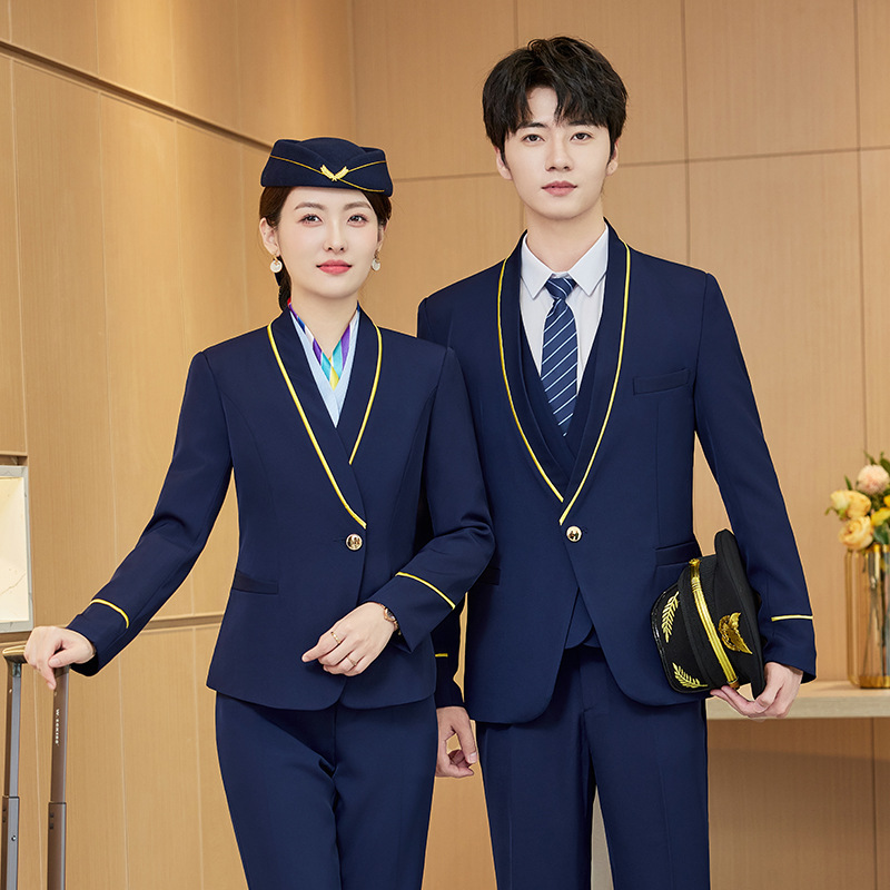 Stewardess Uniform Professional suit Men and Women China Southern Airlines High-speed Railway Crew Uniform Hotel Front Desk Beauty Salon Overalls Women