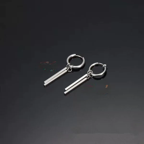 Personalized Double-Stick Earrings, Stainless Steel, Anti-Fading, Simple and Trendy Men's Electroplated Ear Clips, Can Be Worn with or Without Ear Holes, Ear Accessories