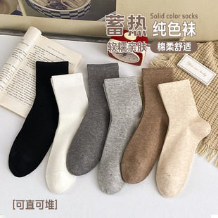 Socks Women's Autumn and Winter Mid-padded Socks Maillard Cotton Socks Academic Style Women's Socks Japanese Style All-match Spring and Autumn Casual Stacked Socks