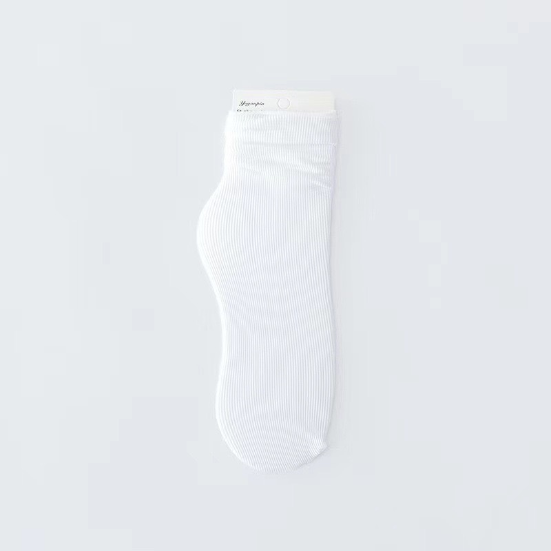 Ice Socks Summer Ice Silk Socks Women's Thin Men's Socks Invisible Socks Cool Feeling Bunching Socks White Long Socks Spring and Summer Tide