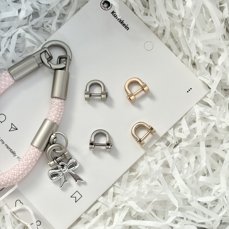 High-quality, detachable screw-type D-ring, zinc alloy horseshoe buckle, luggage hardware, mobile phone strap, adjustable hanging buckle