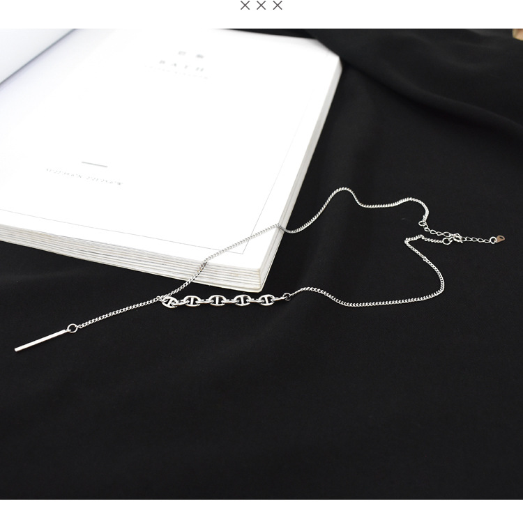 Linglang Trendy S925 Sterling Silver Necklace Chain for Women Fashion Silver Choker Jewelry Gift Idea