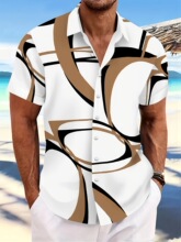 O 30711 Abstract Print Polo Shirt ӡ��������� �羳ŷ��