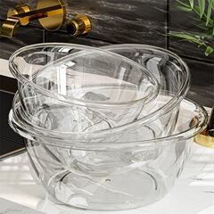 厚みのあるプラスチック洗面器、家庭用大、中、小洗濯洗面器、学生寮足湯、ベビー洗面器