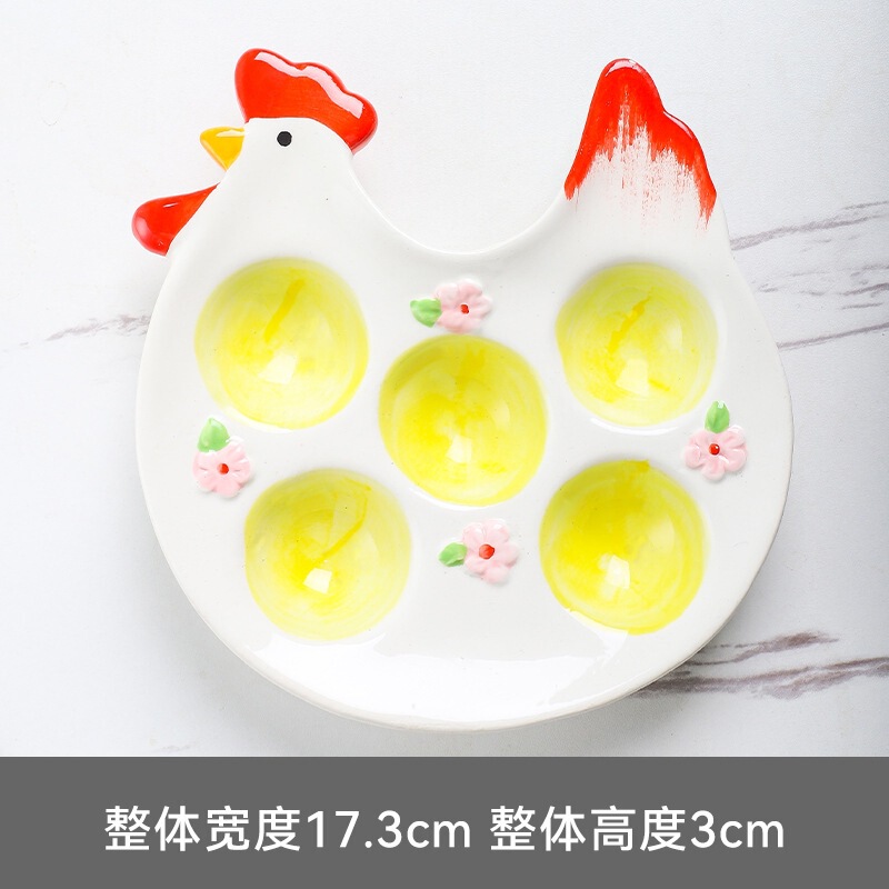 Cross-Border Egg Tray Breakfast Egg Plate Easter Ceramic Crafts Ornaments Paint Tray European Style