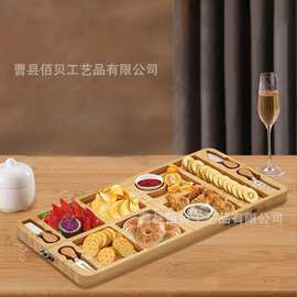 跨境竹制菜板面包水果切菜黄油辅食板刀叉四件砧板套装芝士奶酪板