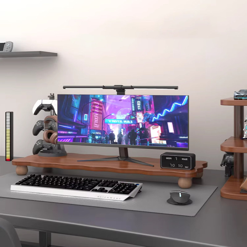 Computer Workstation Elevated Stand, Monitor Cooling Stand, Office Desk Storage Rack, Keyboard Storage Base Stand