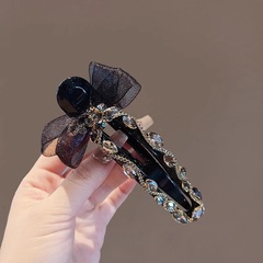 2025新款水钻蝴蝶结抓夹发夹高级感后脑勺盘发夹女鸭嘴夹发饰头饰
