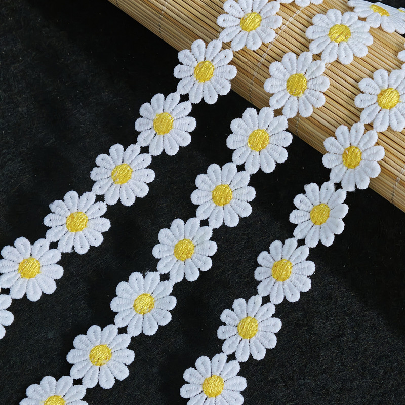 Popular Water-Soluble 2 Small Daisy 10-Petal Lace Lolita Handmade DIY Patch Hairpin Bag Shoe Hat Accessory Flower