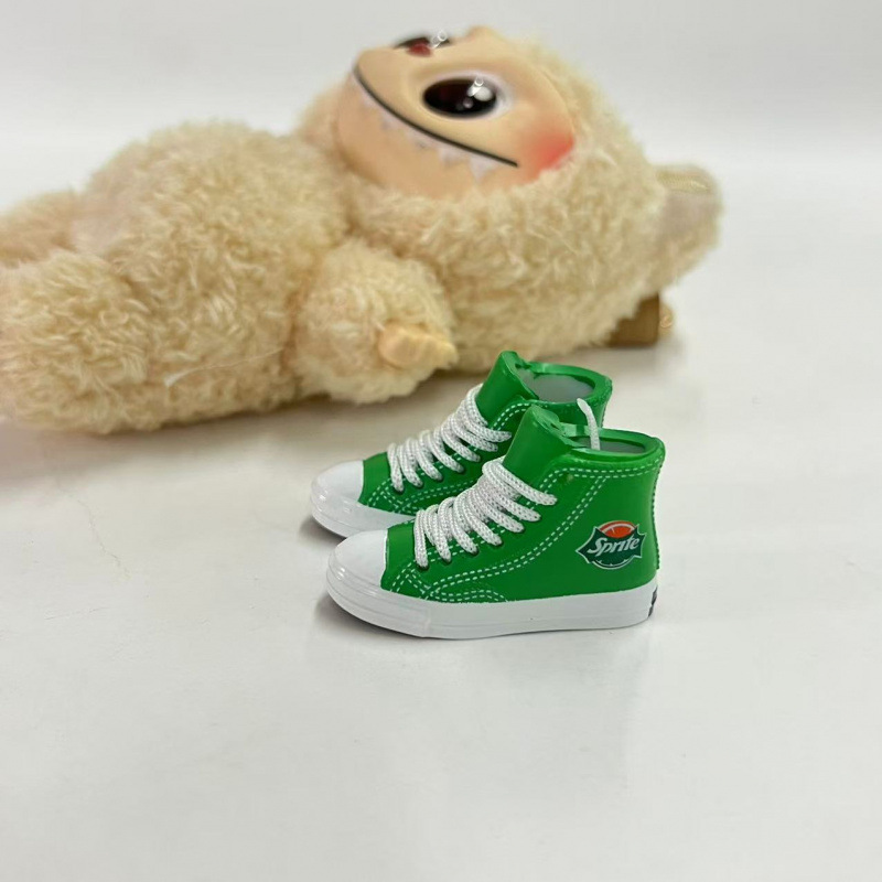 LABUBU Zapatos Rabu Ropa de bebé 17cm felpa vinilo bolso de muñeca colgante para zapatos desnudos caja ciega