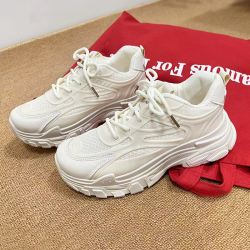 2025 Summer Fashion Thick Sole Laced Dad Shoes Casual Sports Round Toe Laced Women's Shoes