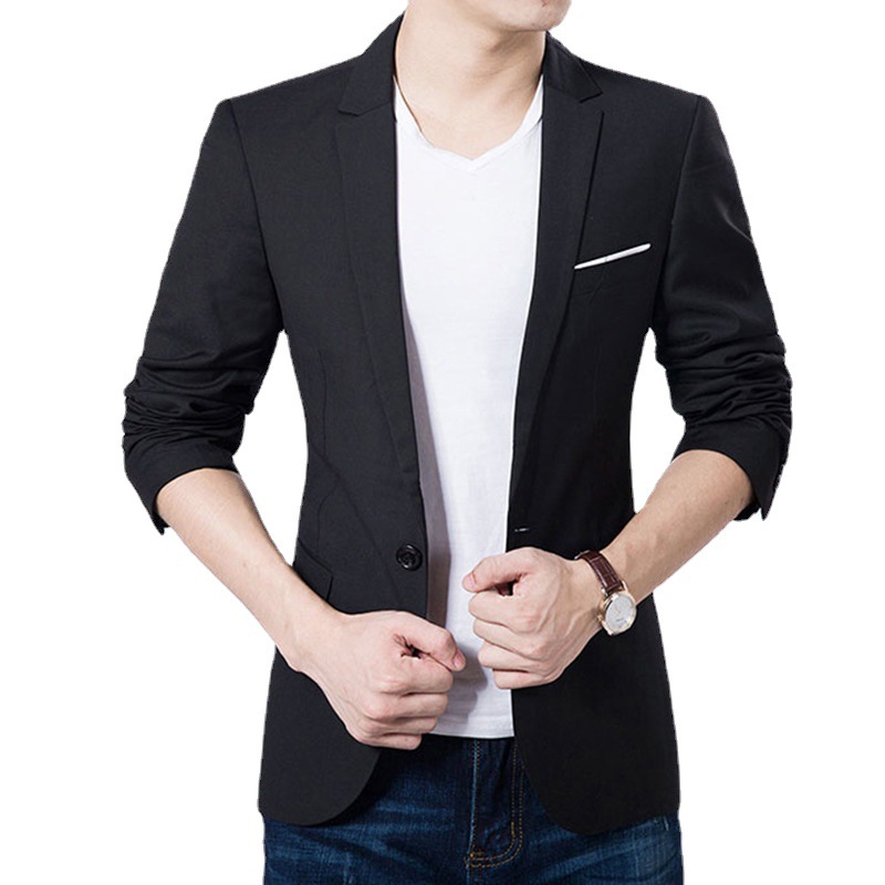 Primavera y verano hombres delgados ropa occidental casual coreano slim fit pequeño traje de los hombres guapos jóvenes de una sola pieza más tamaño abrigo