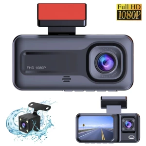 Üç Obyektivli Ön, Arxa və Daxili 1080P Full HD Avtomobil DVR