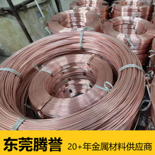 国标T2紫铜圆线扁线半硬全软紫铜线1.0 1.2 1.5 1.6mm T2紫铜带