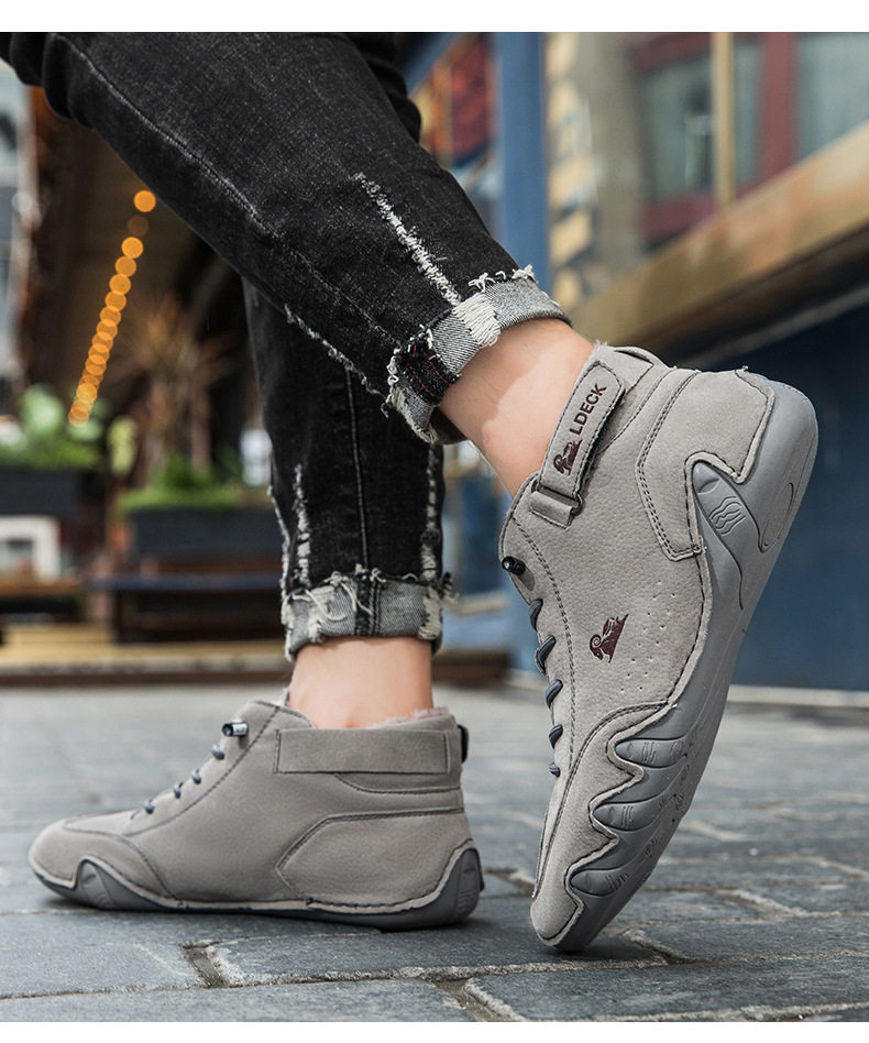 Bốt Martin nam cổ cao lót nhung giữ ấm, giày bông da lộn đế cao su chống trượt — C8008M kaki lót nhung, C8008M màu xám lót nhung, C8008M màu đen lót nhung, F8008M màu hồng lót nhung chi tiết 22